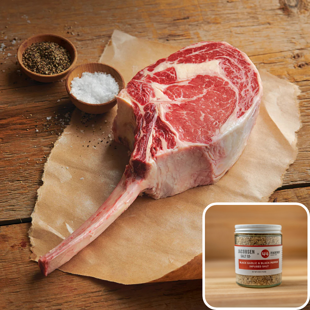 Buy 3 Tomahawk Ribeyes, get a free Black Garlic Salt