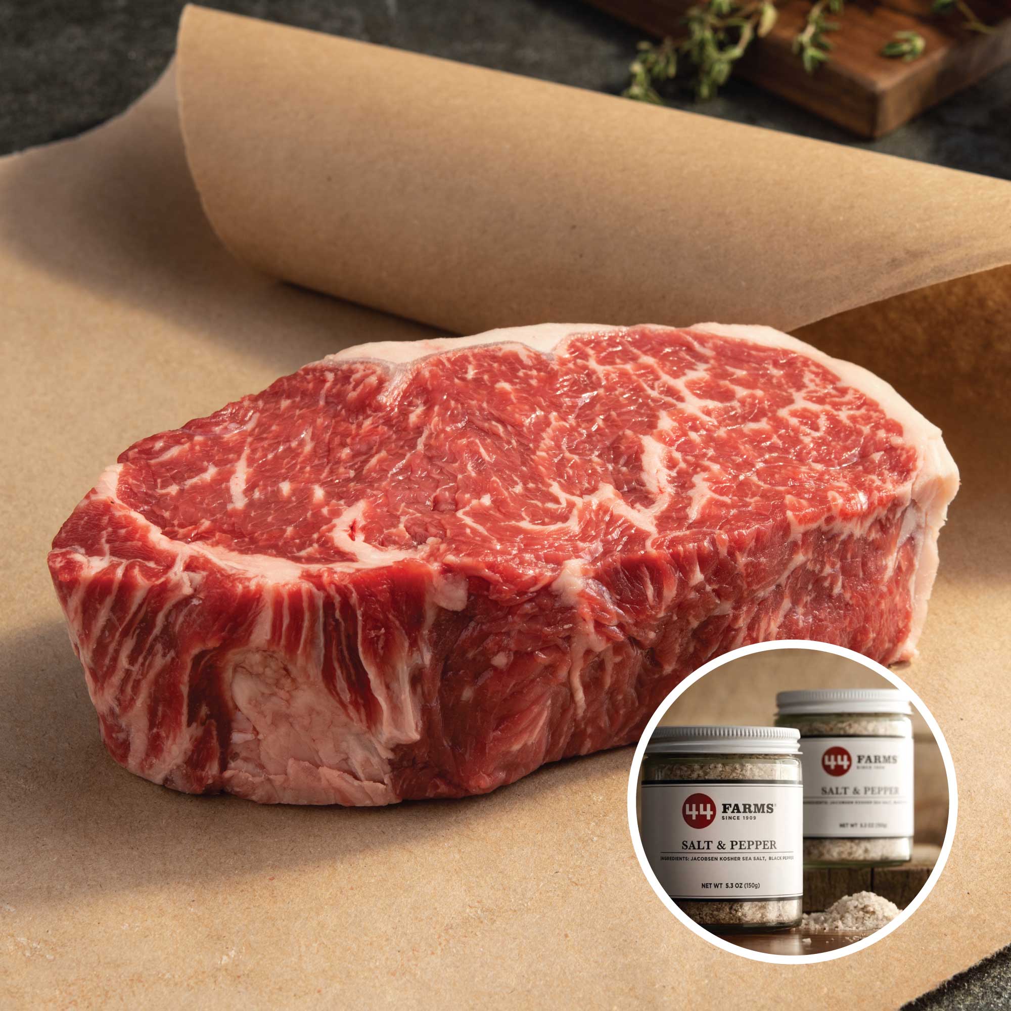 BUY 8 x Choice New York Strips and receive a FREE Salt & Pepper Blend