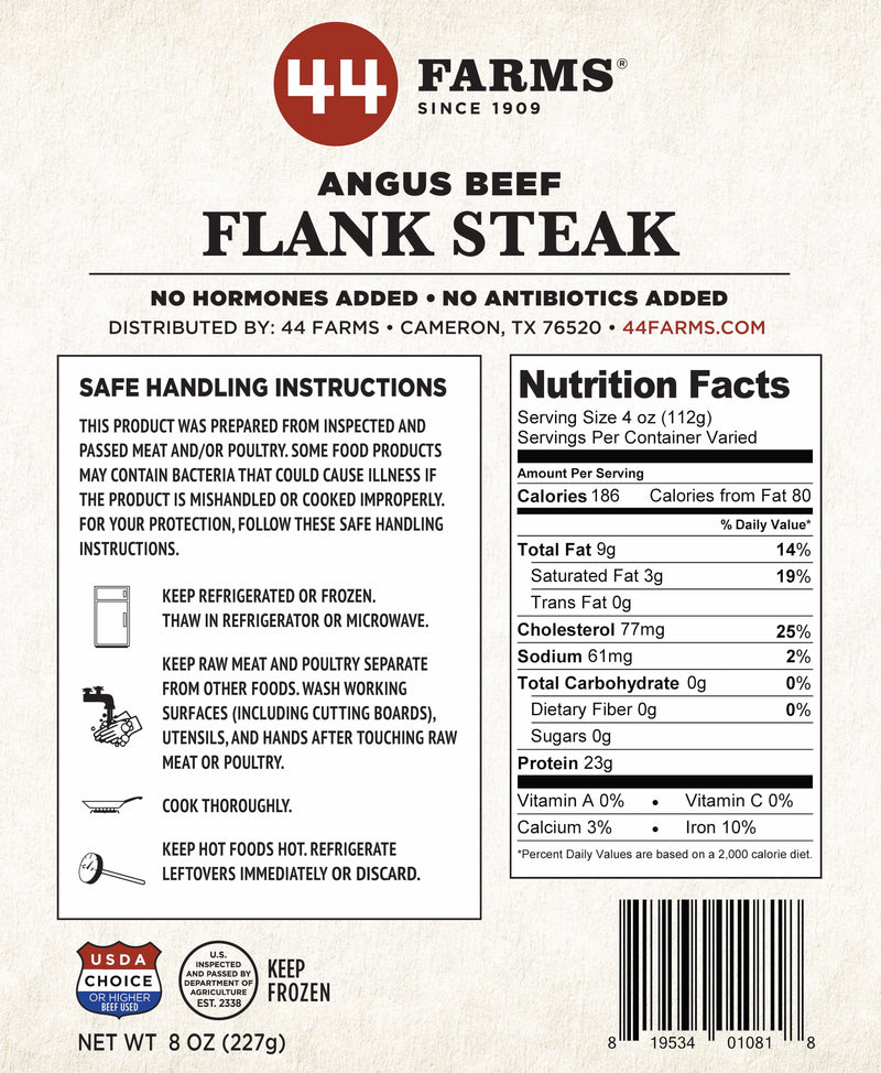 Angus Flank Steak (1/pkg) - The Woodruff Farm