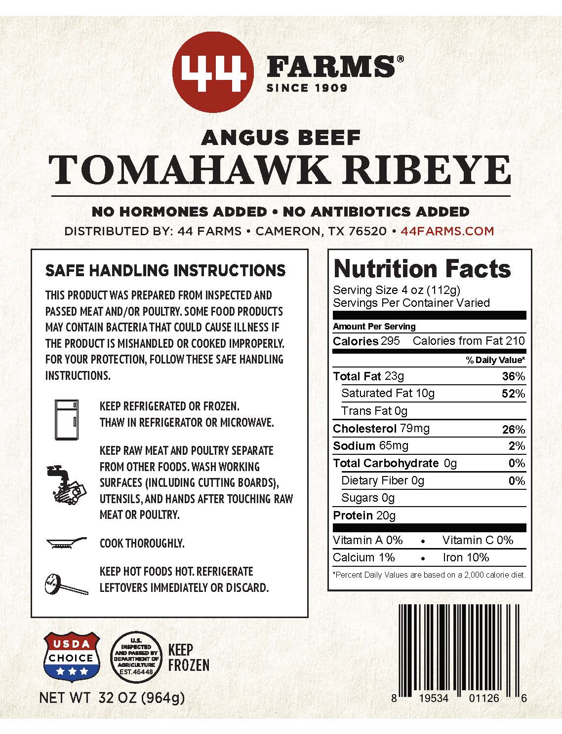 Buy Tomahawk Ribeye Steak - Order Online | 44 Farms