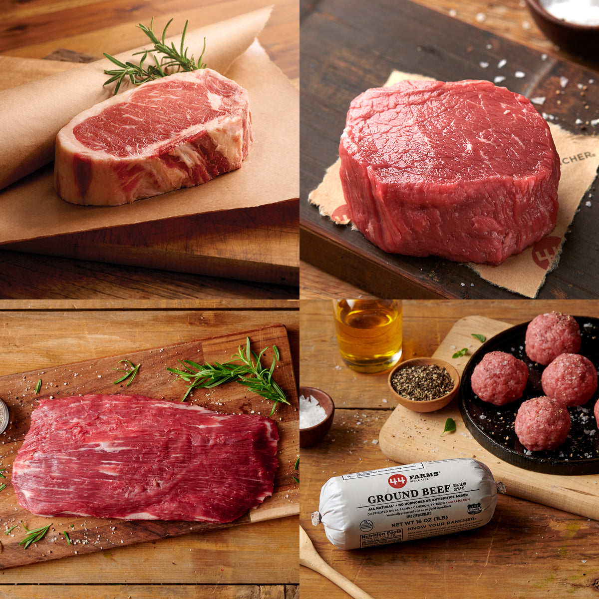 44 farm steak bundle steaks with ground beef